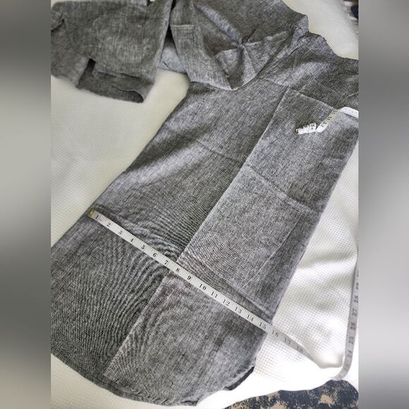 Cynthia Rowley Gray Linen Blend Crop Wide Leg Pants - Picture 11 of 12